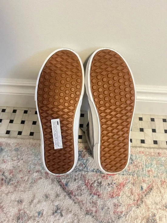 Vans Gray Suede High-Top Sneakers with White Stripe - Picture 3 of 4